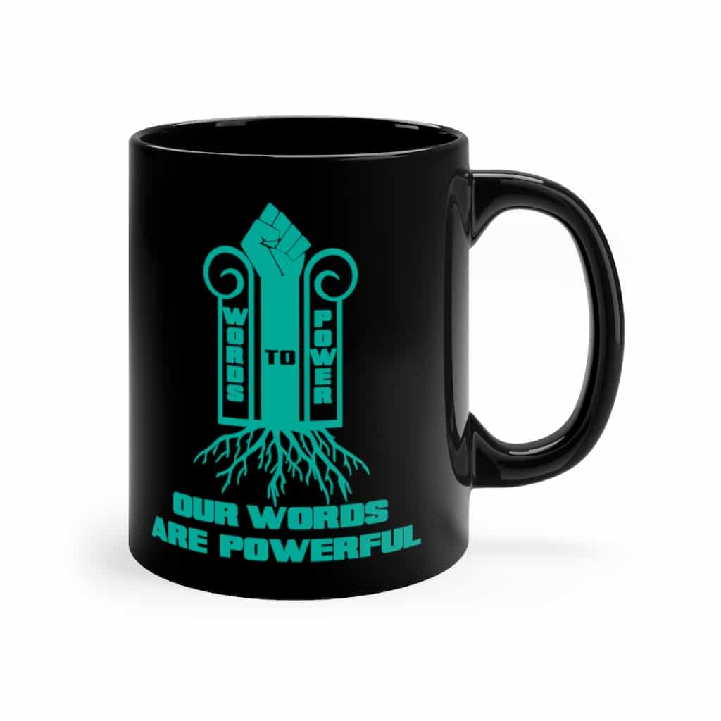 Powerful - Black mug 11oz - Image 3