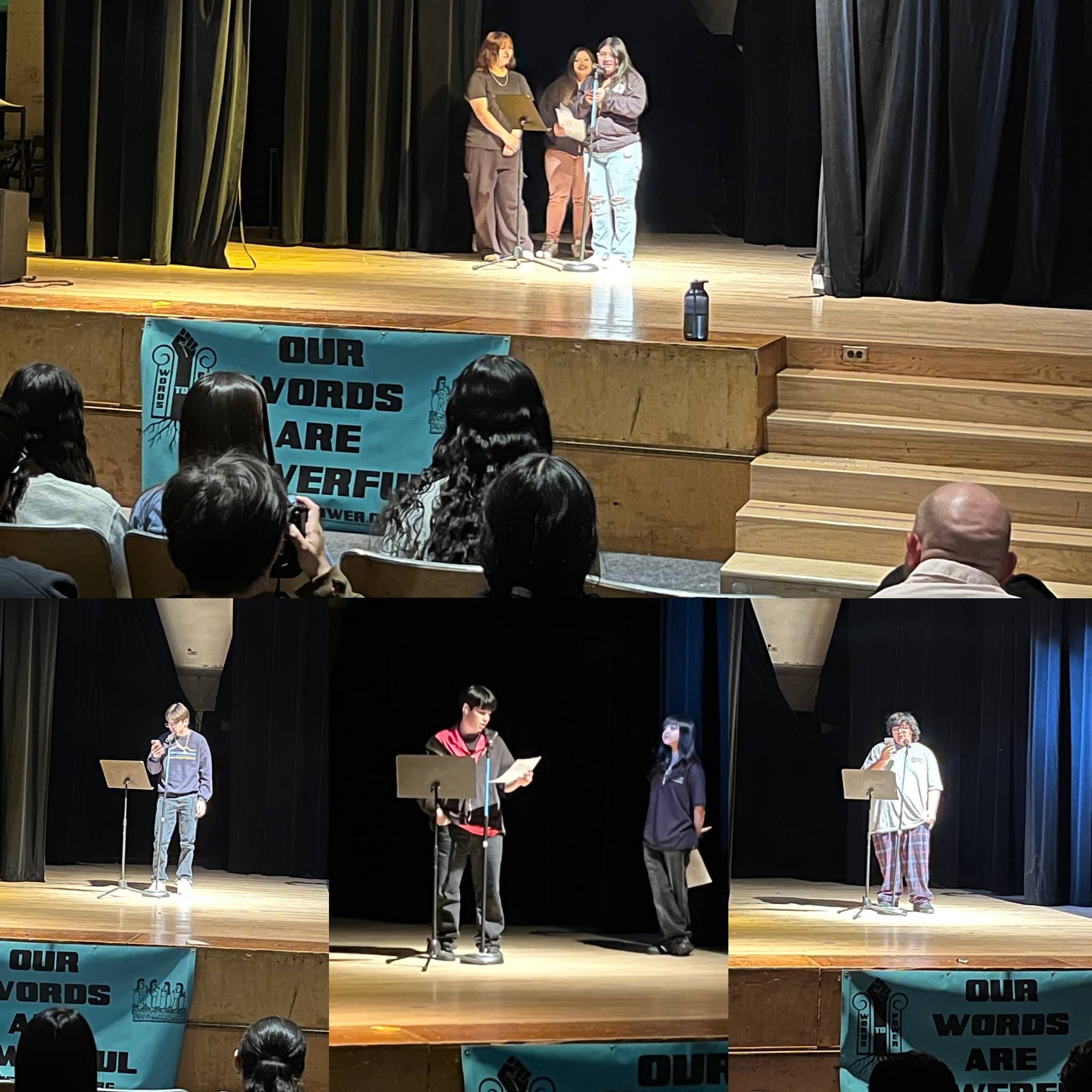 C48BFCE0-F5E9-4C74-B9B1-EDAEB3B3F535 Photo of students at local high school reading their poems in front of peers