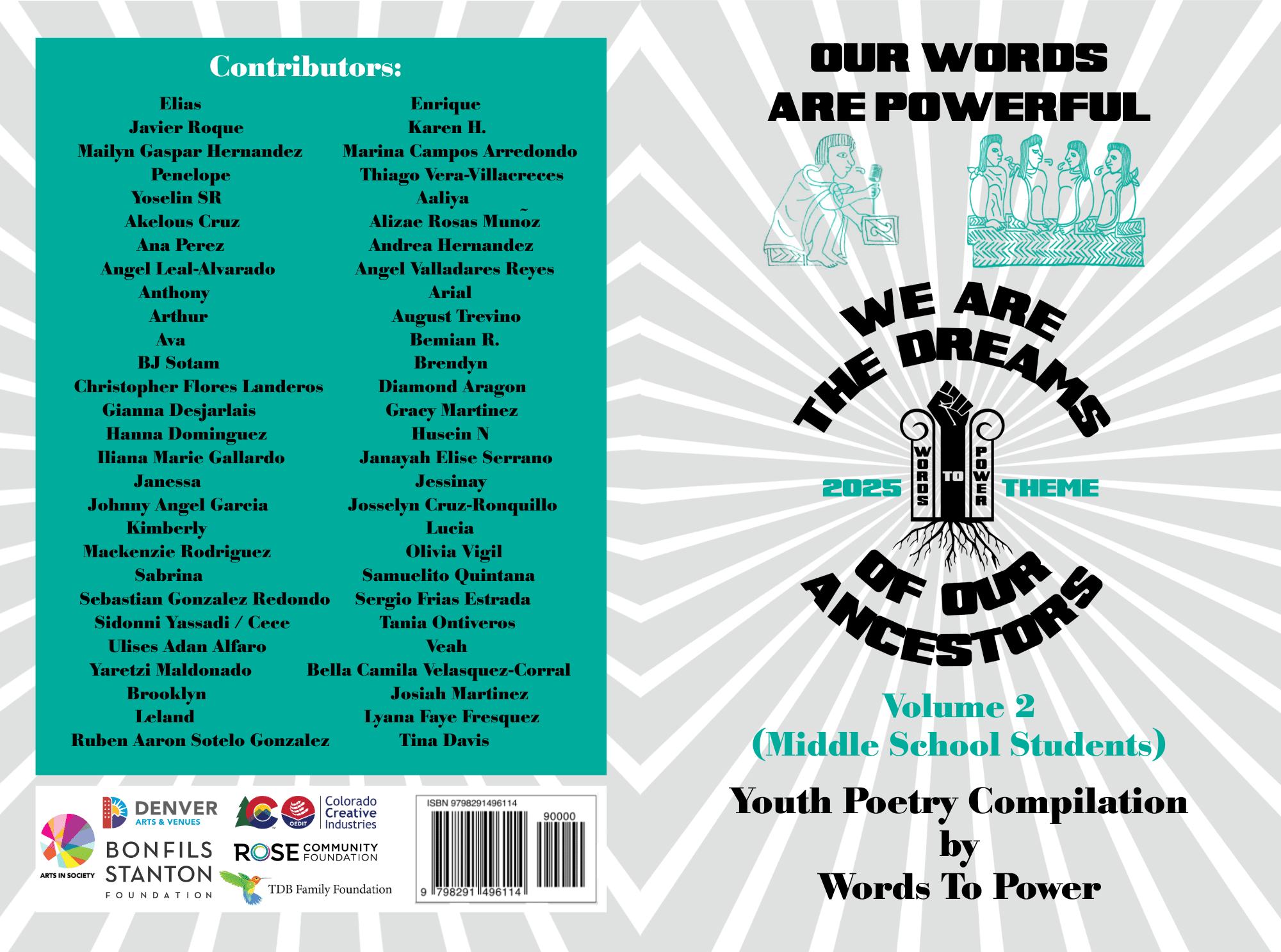 MiddleBookCover_ISBN (1) Book cover of our 2025 youth-written publication of poetry with Middle School students (Theme: We are the dreams of our ancestors)